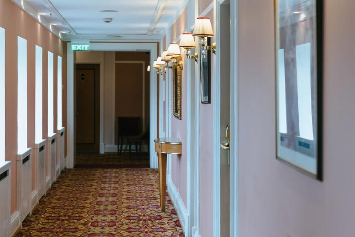 Hallway in a hotel covered with Hotel Insurance