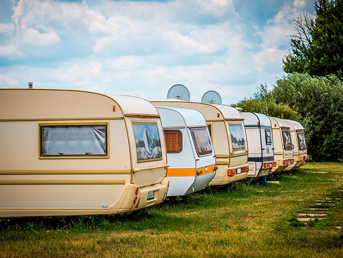 rows of motor homes